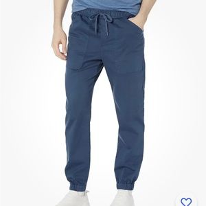 VINCE blue indigo navy canvas cotton Garment Dye Joggers xl men NWT